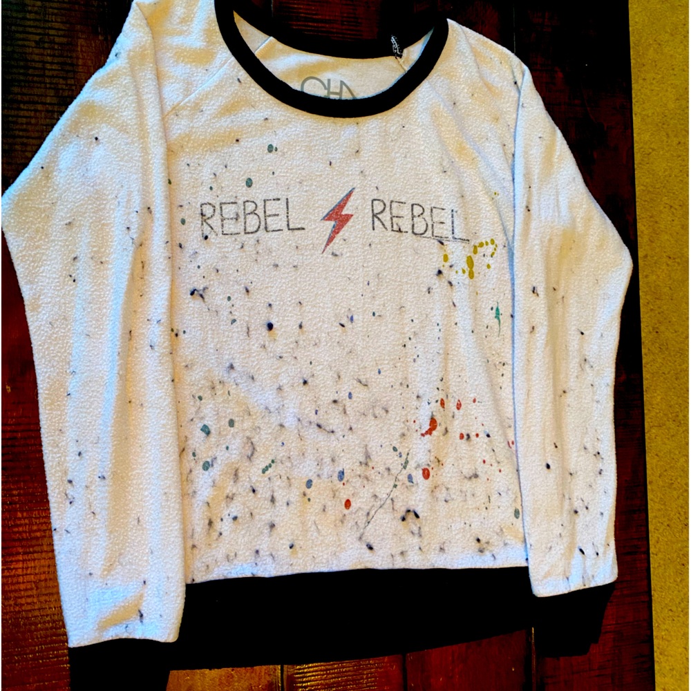 Cotton sweater. David Bowie “Rebel Rebel” logo